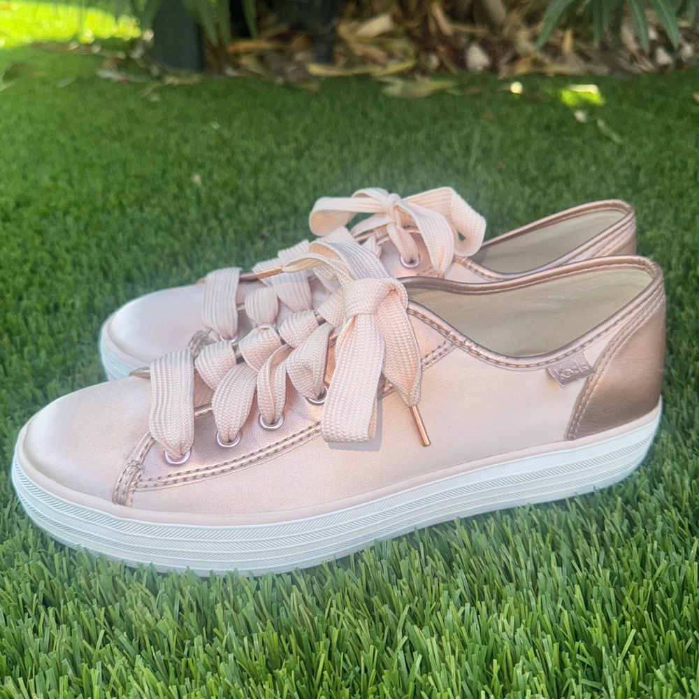 Keds Rose Gold Pink Platform Sneakers
